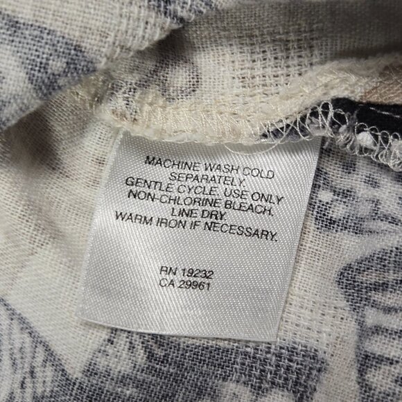 Alfred Dunner 18P Linen‎ Blend Blouse Boho Floral Cottagecore Button Shirt - Picture 8 of 12